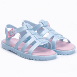 Sandália Papete Infantil Feminina Drops Firsheman Kids WorldColors - Azul Perolado