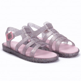  Sandália Papete Infantil Feminina Drops firsheman Kids WorldColors - Gliter Prata