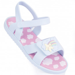 Sandália Feminina Infantil WorldColors Dreams Kids - Azul Acqua/Rosa 