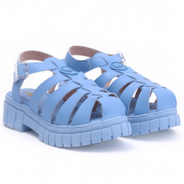 Sandália Fisherman Feminina Plataforma Tratorada WorldColors - Azul Jeans