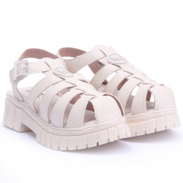 Sandália Fisherman Feminina Plataforma Tratorada WorldColors - Off White