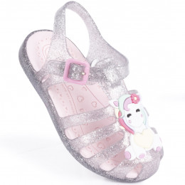 Sandália Infantil Feminina WorldColors Lilly Baby - Prata/Rosa