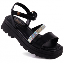 Sandália Papete Feminina Tratorada Gigi WorldColors - Preto