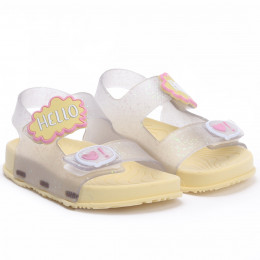 Sandália Papete Infantil Feminina Worldcolors Arco-iris - Gliter Furtacor/Amarelo