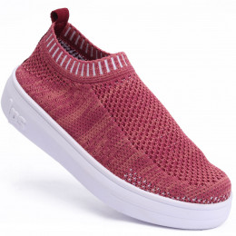 Tênis Feminino Slip On Knit Lps Shine - Vinho Mesclado