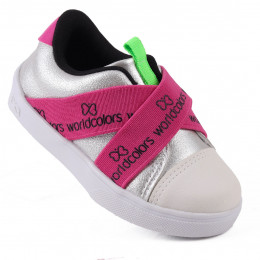 Tênis Infantil Feminino Casual Com Elástico Duda Kids - Prata/Preto