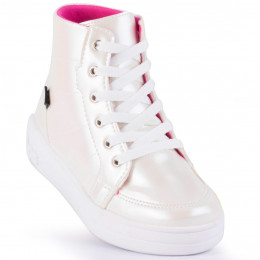 Tenis Infantil Feminino Cano Alto cintilante WorldColors Lps Shine - Branco