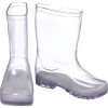 Kit Bota Galocha Transparente Infantil Com Meia Listrada Ondulada Divertida WorldColors