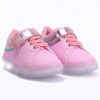 Tênis Infantil Feminino Com Led WorldColors Star Light - Rosa 