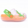 Babuche Infantil Wboys Pop Clear Baby - Transparente/Laranja/Verde Folha