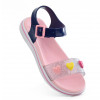 Sandalia Papete Infantil Feminina Manu Coração - Marinho/rosa Bale