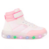 Tenis Infantil Feminino WorldColors Star Led - Kids - Branco/rosa