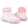 Tenis Infantil Feminino WorldColors Star Led - Kids - Branco/rosa