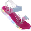 Sandália Papete Infantil Manu LED WorldColors - Transparente/pink New/rosa Bale