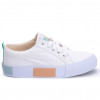 Tênis Feminino Casual De Lona LPS Fashion - Branco/verde Cha