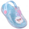 Babuche Infantil Feminino WorldColors Pop Clear Baby - Transparente/Azul Acqua