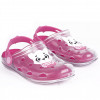 Babuche Infantil Feminino WorldColors Pop Clear Kids - Transparente/Pink New