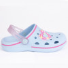 Babuche Infantil Feminino WorldColors Pop Kids - Azul Acqua/Rosa Gliter