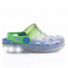 Babuche Infantil Wboys Pop Clear Led Kids - Transparente/Verde Folha/Royal