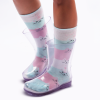 Bota Galocha Transparente Infantil e Meia Divertida Listrada De Gatinho WorldColors 