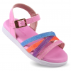 Sandália Infantil Feminina Com Brilho WorldColors Belinha - Rosa/Multicolorido