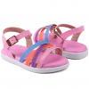 Sandália Infantil Feminina Com Brilho WorldColors Belinha - Rosa/Multicolorido