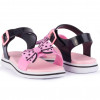 Sandália Papete Infantil Feminina Manu Laço WorldColors - Preto/Rosa