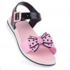 Sandália Papete Infantil Feminina Manu Laço WorldColors - Preto/Rosa