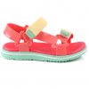 Sandália Papete Infantil Feminina Manu WorldColors kids - Salmao Flower/Verde
