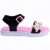 Sandália Papete Infantil Feminina WorldColors Manu - Preto/Rosa Bale