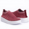 Tênis Feminino Slip On Knit Lps Shine - Vinho Mesclado