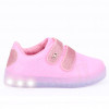 Tênis Infantil Feminino Com Led WorldColors Star Light - Rosa
